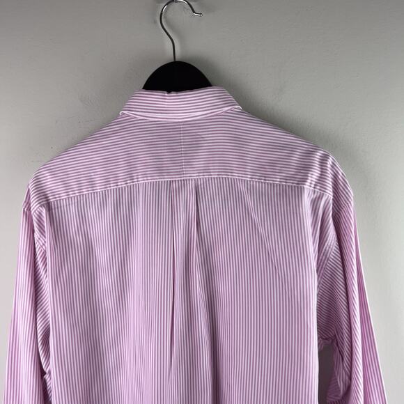 Vintage GITMAN Bros Sz 16 1/2 33 Pink Candy Striped Button Shirt Oxford Collar - Picture 7 of 7